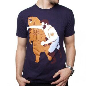 2XL Haymaker Lumberjack Bear Navy T-Shirt by Sharpshirter